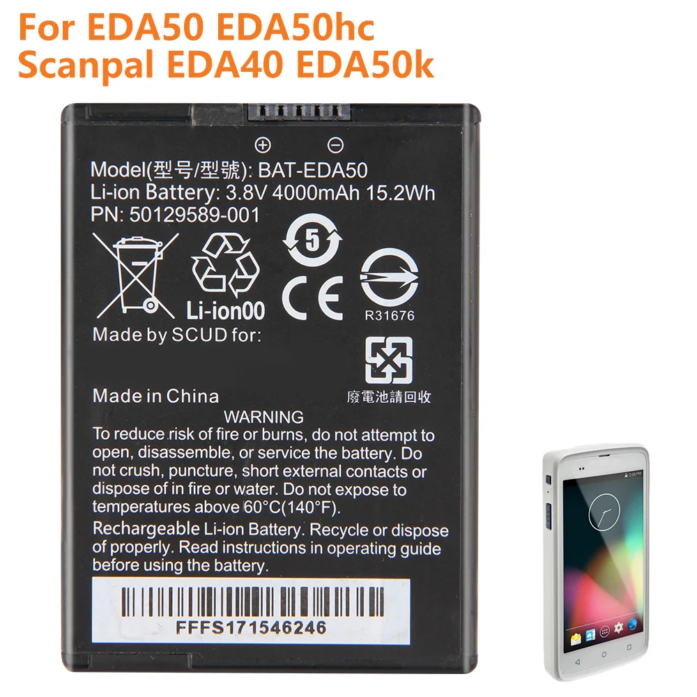 Original Replacement Battery BAT-EDA50 For Honeywell EDA50HC EDA50 Scanpal EDA40 EDA50K Authentic Battery 4000mAh
Original Replacement Battery BAT-EDA50 For Honeywell EDA50HC EDA50 Scanpal EDA40 EDA50K Authentic Battery 4000mAh