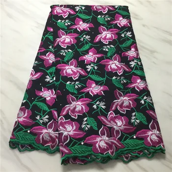 Pretty Swiss Cotton Lace Fabric Flowers Embroidered Beaded with Stones 5Yards Colorful Nigerian Brocade Fabric for Dress 2020
Pretty Swiss Cotton Lace Fabric Flowers Embroidered Beaded with Stones 5Yards Colorful Nigerian Brocade Fabric for Dress 2020
