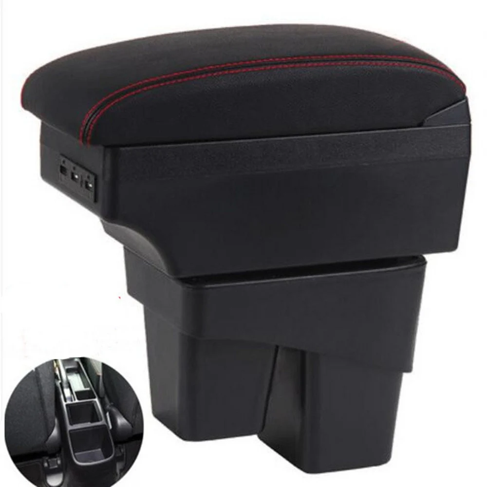 

For Honda Fit Jazz WRV Armrest Box Arm Elbow Rest Car Center Console Storage Case Modification Accessories with Cup Holder USB P