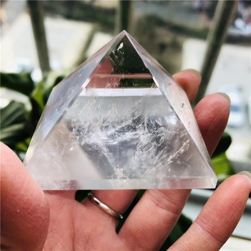 

Natural Crystal Clear Quartz Pyramid Quartz Healing Stone Chakra Reiki Crystal Point Tower Home Decor Meditation Ore Mineral