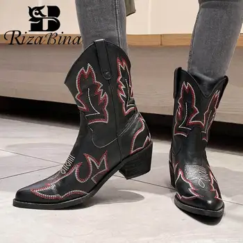 RizaBina Women Ankle Boots Genuine Leather High Heels Winter Shoes Women Fashion Embroidery Pointed Toe Short Boots Size 34-39
RizaBina Women Ankle Boots Genuine Leather High Heels Winter Shoes Women Fashion Embroidery Pointed Toe Short Boots Size 34-39