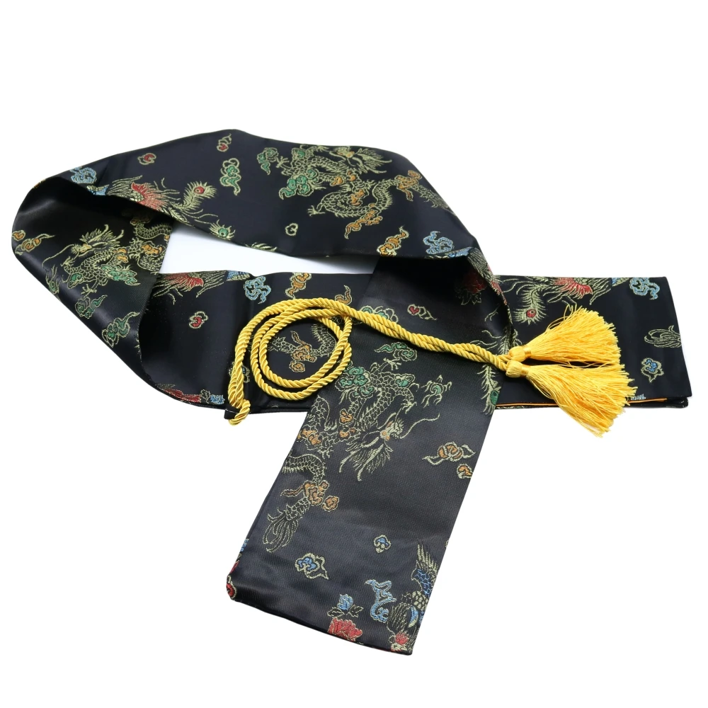 

51" Silk Dragon and Phoenix Japanese Katana Samurai Sword Carry Bag Black Large Size