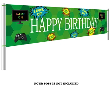 Large Video Game Happy Birthday Banner, Gaming Birthday with Gamepad Computer Monitor, Game Party Supplies Decorations BN-1008 
Large Video Game Happy Birthday Banner, Gaming Birthday with Gamepad Computer Monitor, Game Party Supplies Decorations BN-1008