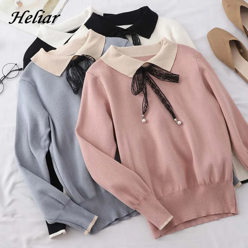 Heliar Women Bow Peter Neck Cardigans Solid Loose Knitting Korean Style Sweater Preppy Campus Crochet Elegant Sweater Women
Heliar Women Bow Peter Neck Cardigans Solid Loose Knitting Korean Style Sweater Preppy Campus Crochet Elegant Sweater Women