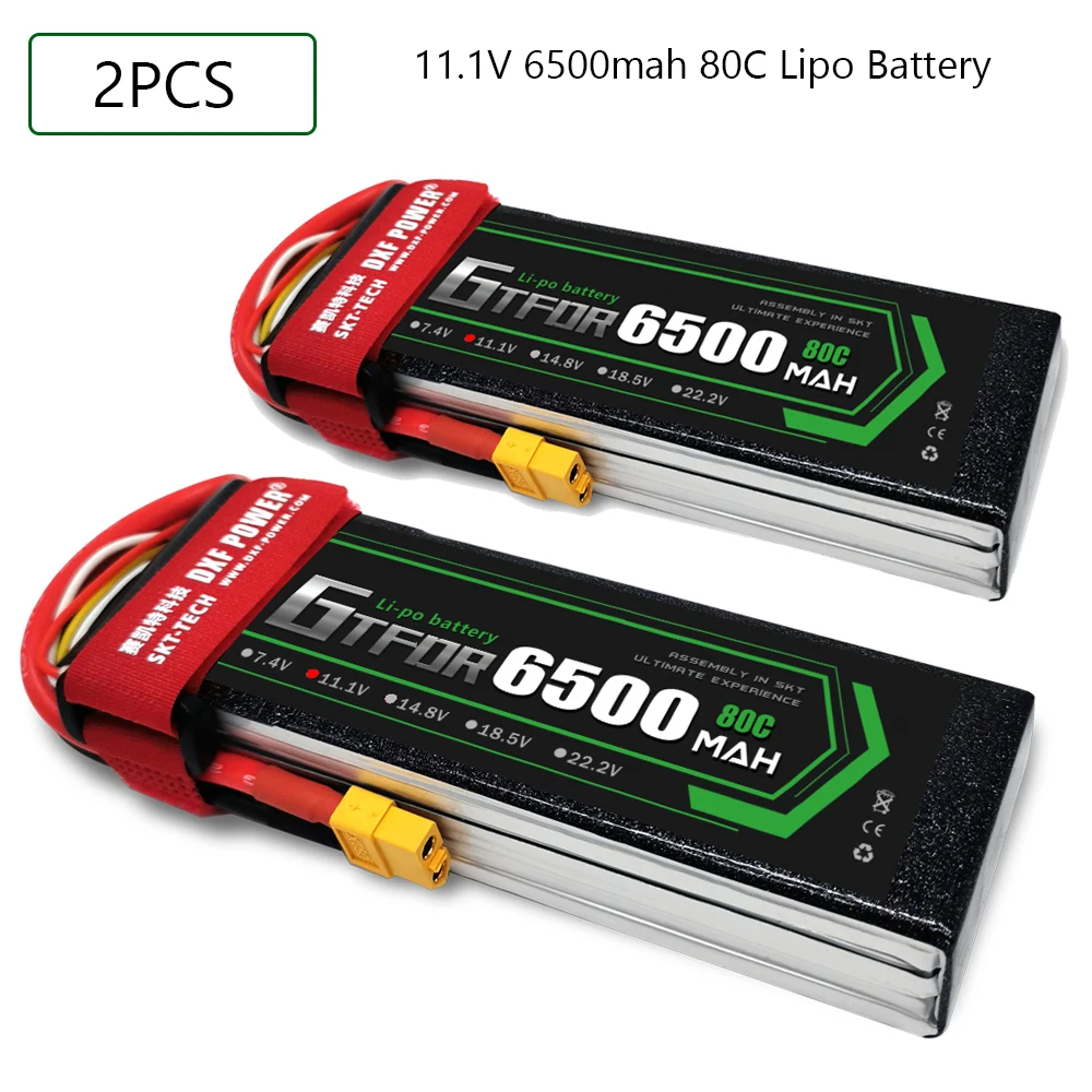 GTFDR 3S 11.1V 6500mah 80C-160C Lipo Battery 3S XT60 T Deans XT90 EC5 For FPV Drone Airplane Car Racing Truck Boat RC Parts
GTFDR 3S 11.1V 6500mah 80C-160C Lipo Battery 3S XT60 T Deans XT90 EC5 For FPV Drone Airplane Car Racing Truck Boat RC Parts
