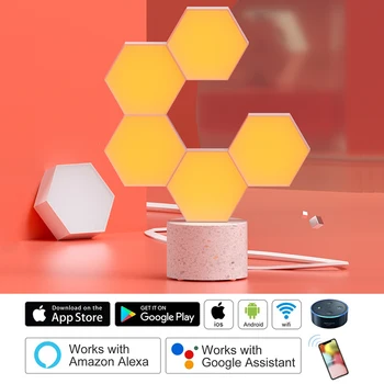 DIY Smart Quantum Night Light Geometry Assembly USB Night Lamp WiFi Work with Google Assistant Alexa Cololight APP Smart Control
DIY Smart Quantum Night Light Geometry Assembly USB Night Lamp WiFi Work with Google Assistant Alexa Cololight APP Smart Control