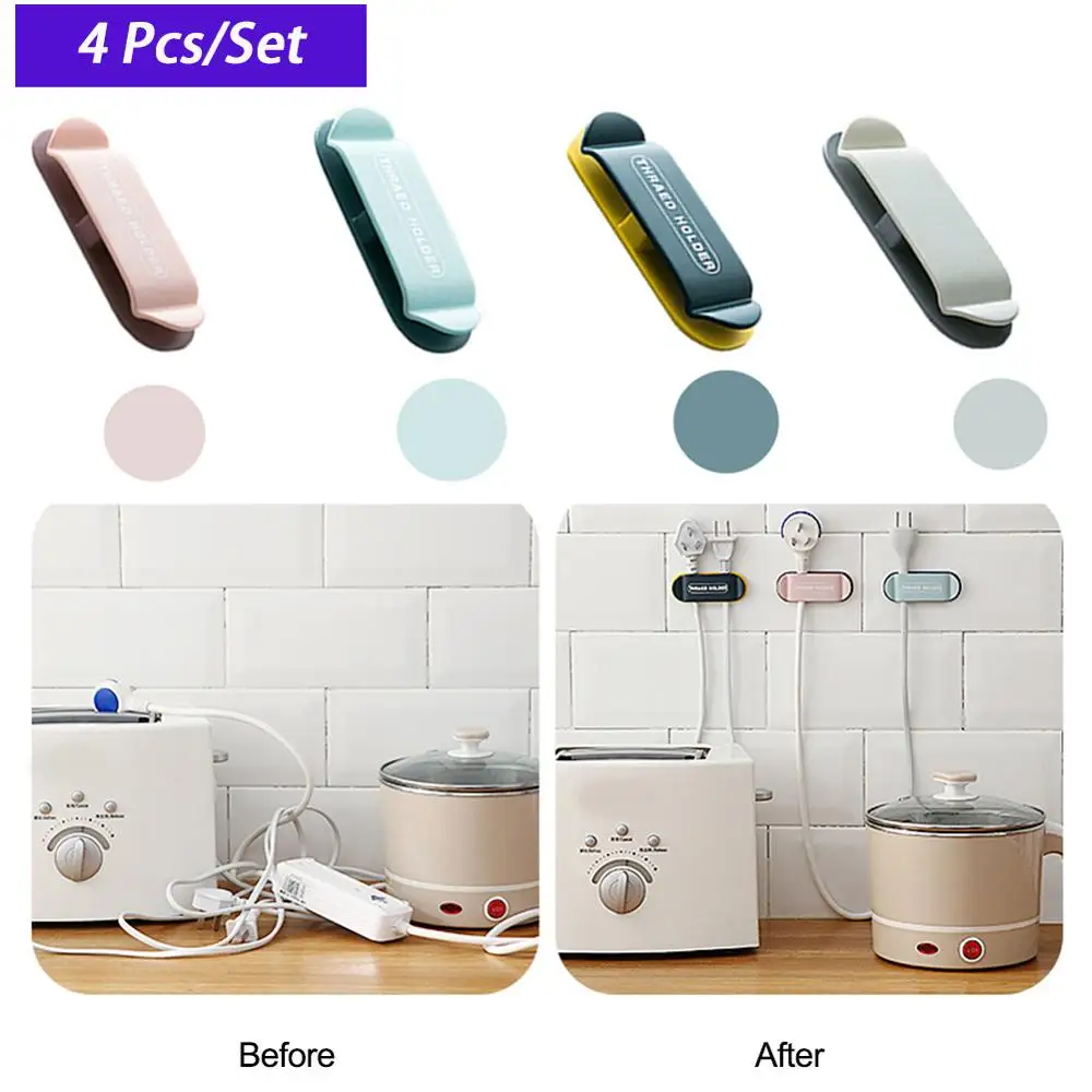 4 Pcs/set Plastic Cable Holder Wall Mounted Self Adhesive Plug Wire Organizer & Winder USB Cable Winder Cable Organizer
4 Pcs/set Plastic Cable Holder Wall Mounted Self Adhesive Plug Wire Organizer & Winder USB Cable Winder Cable Organizer