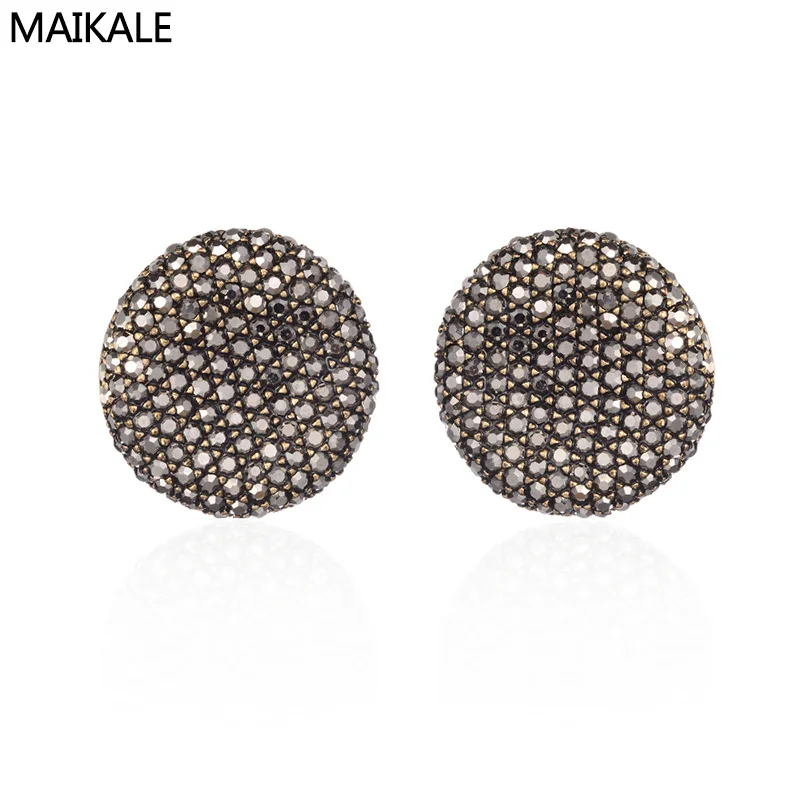 MAIKALE Vintage Earrings Round Gold Silver Black Stud Earrings Metal Exaggerated Rhinestone Earrings For Women To Friend Gift 
MAIKALE Vintage Earrings Round Gold Silver Black Stud Earrings Metal Exaggerated Rhinestone Earrings For Women To Friend Gift