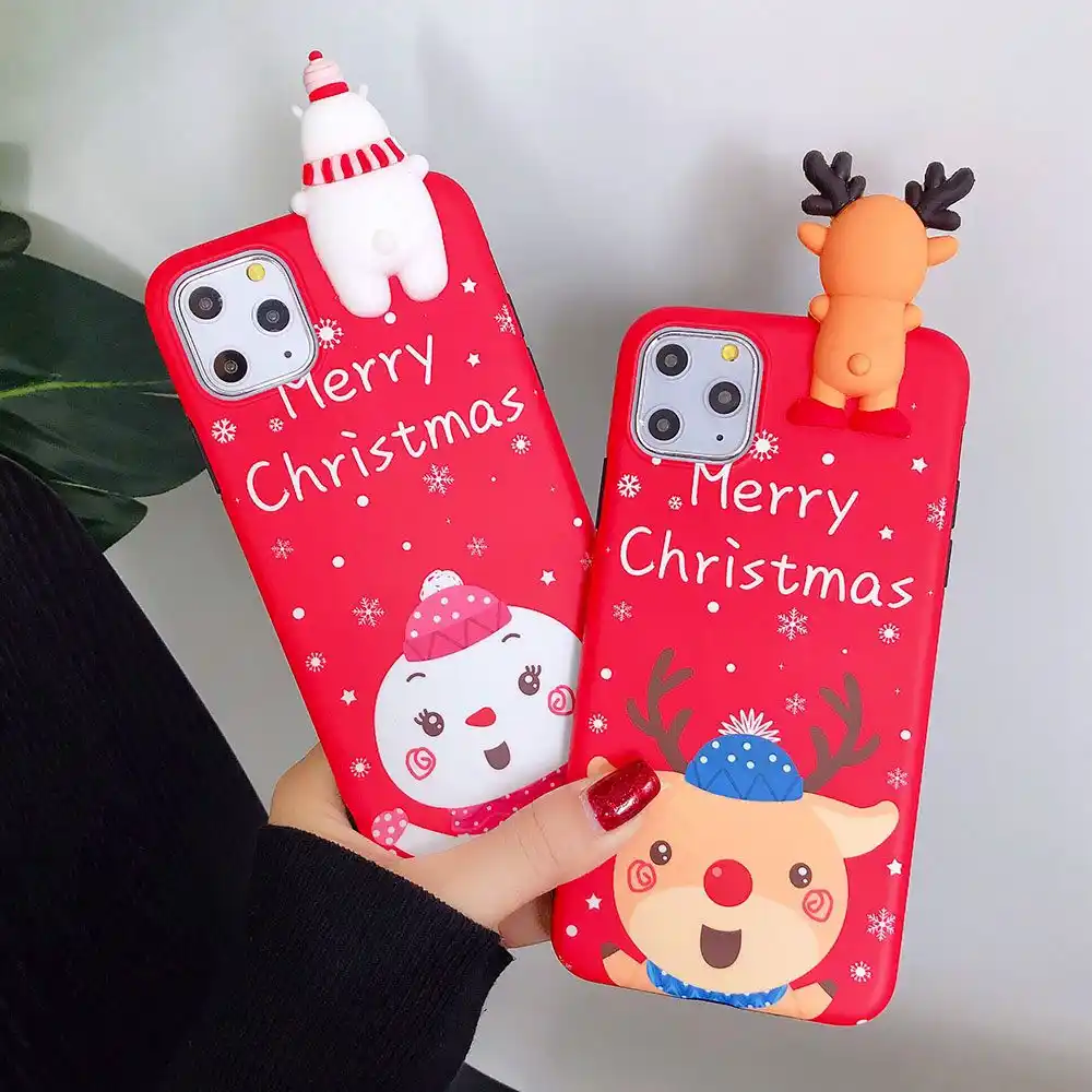 christmas new years 3d snowman phone case for iphone 11 pro max