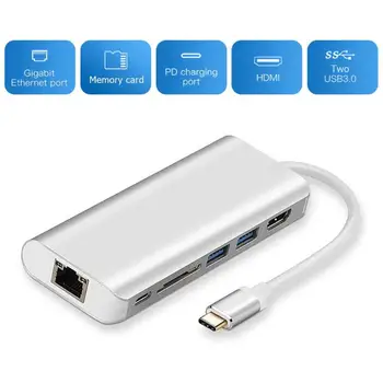 6 in 1 TYPE-C HUB USB C to USB 4K HDMI RJ45 PD Memory Card Adapter for PC Laptop Plug and Play Convenient and Quick
6 in 1 TYPE-C HUB USB C to USB 4K HDMI RJ45 PD Memory Card Adapter for PC Laptop Plug and Play Convenient and Quick