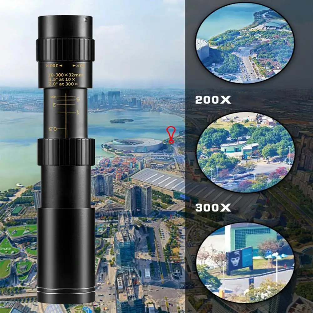 10-300X Monocular Telescope Hunting 3000M Binoculars Low Light Night Vision Eyepiece Monocular for Hunking Camping Travelling
10-300X Monocular Telescope Hunting 3000M Binoculars Low Light Night Vision Eyepiece Monocular for Hunking Camping Travelling
