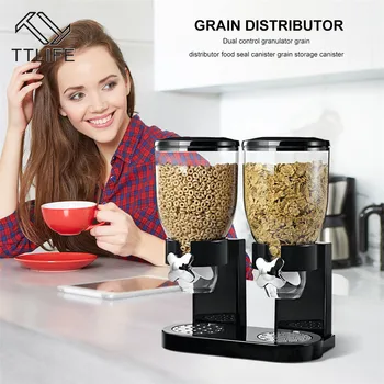 Dry Food Dispensers Barrels Cereal Box Airtight Container Round Grain Dispenser 2 Tube Oatmeal Distributor Kitchen Containers
Dry Food Dispensers Barrels Cereal Box Airtight Container Round Grain Dispenser 2 Tube Oatmeal Distributor Kitchen Containers