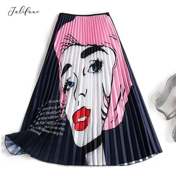 2020 New Arrival Spring Women Cartoon Character Print Skirts Elegant Midi Skirt Elastic Waist A-Line Pleated Skirts Saias Femme
2020 New Arrival Spring Women Cartoon Character Print Skirts Elegant Midi Skirt Elastic Waist A-Line Pleated Skirts Saias Femme