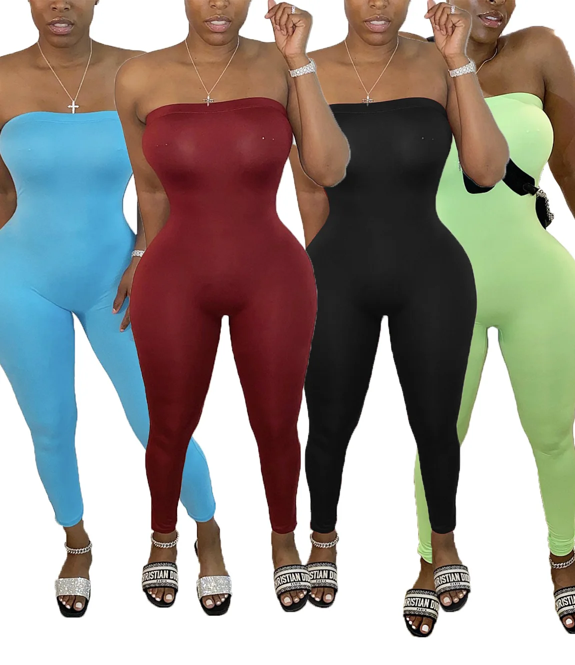 2020 Summer Women Tight Solid Color Jumpsuit Fashion Casual Wrap-around Rompers European and American Women's Clothes
2020 Summer Women Tight Solid Color Jumpsuit Fashion Casual Wrap-around Rompers European and American Women's Clothes