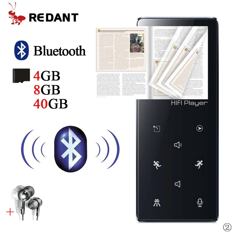 Mp3-плеер плеер с Bluetooth Сенсорный экран 32 Гб электронной книгой чтение FM радио