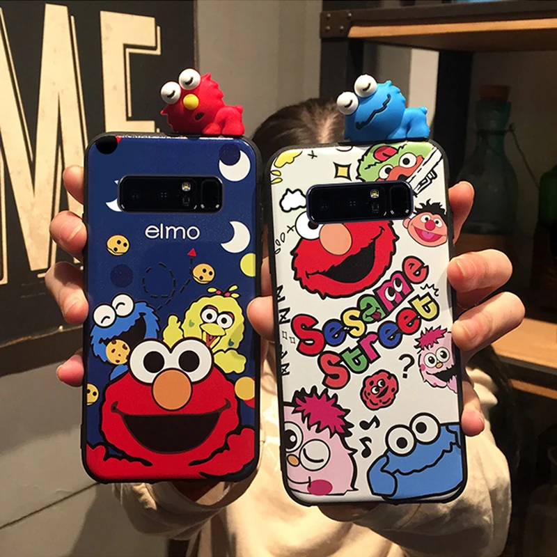 

3D Cartoon Sesame Street Phone Case For Samsung S7 edge S8 S9 S10 E Plus Note5 Note8 Note9 A6 A8 A9 S Star TPU Silicone Cover
