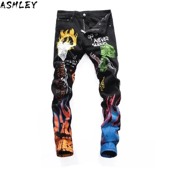 Streetwear Men Fashion Jeans Black Color Paint Printed Jeans Men Designer Hip Hop Pants Slim Fit Elastic Punk Style Pencil Pants
Streetwear Men Fashion Jeans Black Color Paint Printed Jeans Men Designer Hip Hop Pants Slim Fit Elastic Punk Style Pencil Pants