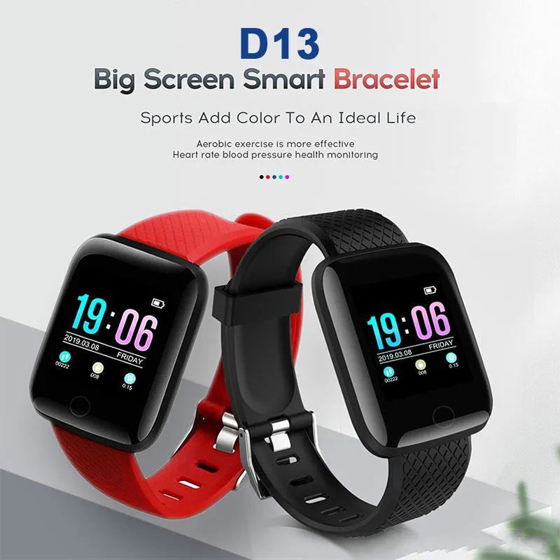 

D13 Smart Band Watch Fitness Tracker Pedometer Bluetooth Sport ID 116 Plus Smart Bracelet Wrist Bands Heart Rate Blood Pressure
