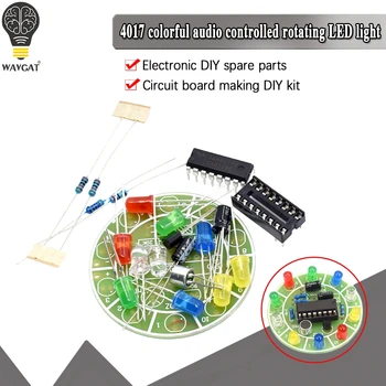 CD4017 colorful voice control rotating LED light kit electronic manufacturing diy kit spare parts student Laboratory
CD4017 colorful voice control rotating LED light kit electronic manufacturing diy kit spare parts student Laboratory