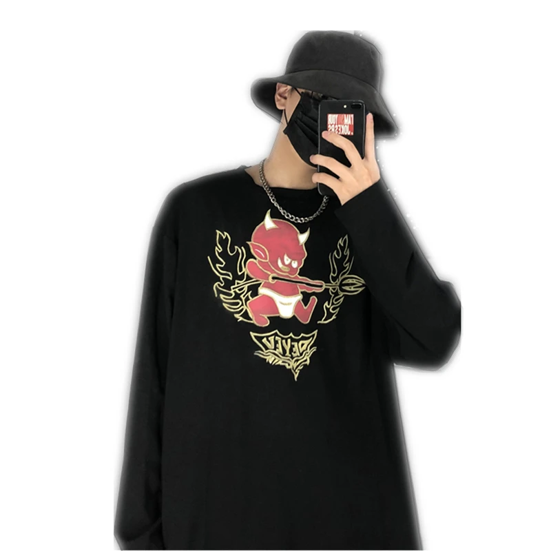 Focal20 Streetwear Devil Demon Flame Letter Print Women T Shirt Crew Neck Loose Women T-shirt Top Tees Autumn Lady T-shirts
Focal20 Streetwear Devil Demon Flame Letter Print Women T Shirt Crew Neck Loose Women T-shirt Top Tees Autumn Lady T-shirts
