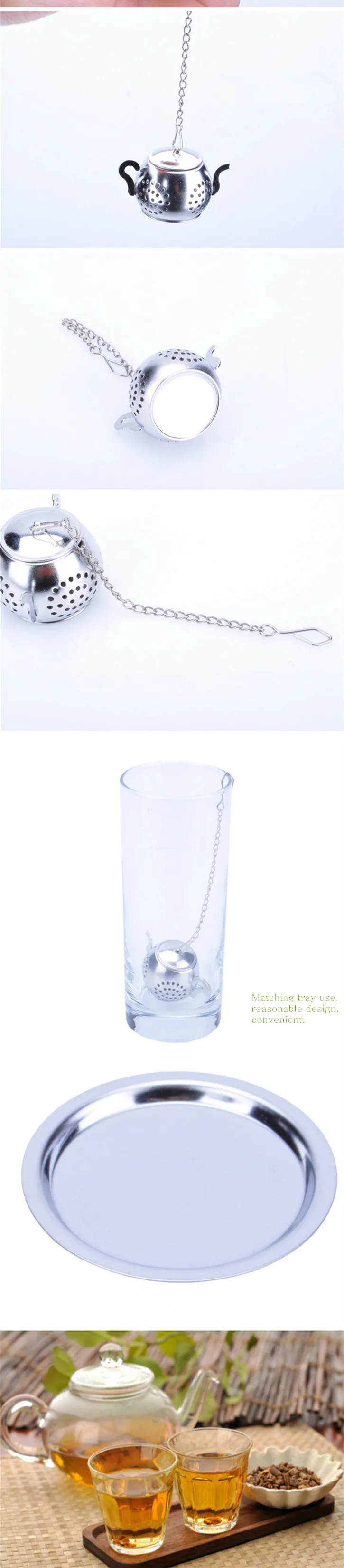 Description Picture 4 of itemStainless Steel Teapot Shape Tea Infuser Spice Flower Tea Strainer Herbal Filter Kitchen Teaware Accessories Tea Ball Teesieb