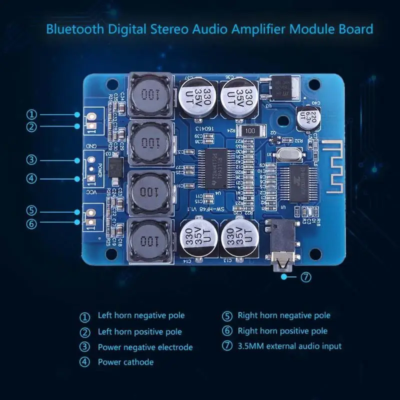 TPA3118 2x30W Bluetooth 4.2 Digital Stereo Audio Amplifier Module Board 8-26V DC For DIY Toys Model amplificador amplifiers
TPA3118 2x30W Bluetooth 4.2 Digital Stereo Audio Amplifier Module Board 8-26V DC For DIY Toys Model amplificador amplifiers