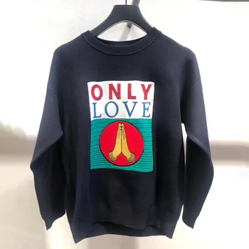 Women Sweater 2020 Spring Summer Casual Round Neck Letter Loose Pullover Women's Knit Sweater
Women Sweater 2020 Spring Summer Casual Round Neck Letter Loose Pullover Women's Knit Sweater