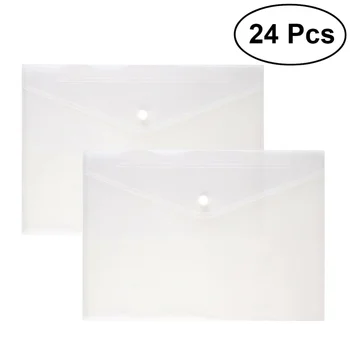 24pcs Document Folder Snap Button Transparent Envelope Folder for Work Office School
24pcs Document Folder Snap Button Transparent Envelope Folder for Work Office School