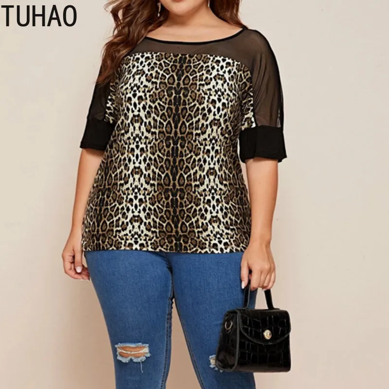 TUHAO Vintage Blusas Mujer De Moda Mother Mom Plus Size 8XL 7XL 6XL Summer Casual Leopard Print Mesh Short Sleeve Shirt 3XL WM56
TUHAO Vintage Blusas Mujer De Moda Mother Mom Plus Size 8XL 7XL 6XL Summer Casual Leopard Print Mesh Short Sleeve Shirt 3XL WM56