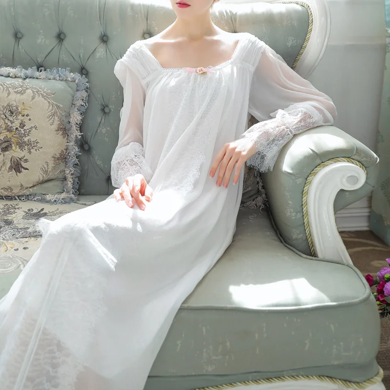 LIJS Elegant Vintage Pyjamas Women Night Dress Autumn Winter 2019 Long Sleeve Loose Casual Lace Long Sleepwear Sexy Homewear
LIJS Elegant Vintage Pyjamas Women Night Dress Autumn Winter 2019 Long Sleeve Loose Casual Lace Long Sleepwear Sexy Homewear
