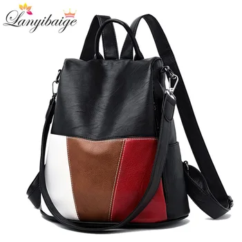 2019 New high quality leather women backpack large capacity school bags for teenage girls mochila fashion school backpack women 
2019 New high quality leather women backpack large capacity school bags for teenage girls mochila fashion school backpack women