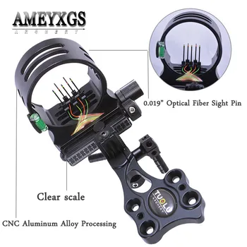 1set Compound Bow Sight Adjustable 5-pin Sights CNC Aluminum Alloy Processing 0.019" Optical Fiber Needle For Archery Shooting
1set Compound Bow Sight Adjustable 5-pin Sights CNC Aluminum Alloy Processing 0.019" Optical Fiber Needle For Archery Shooting