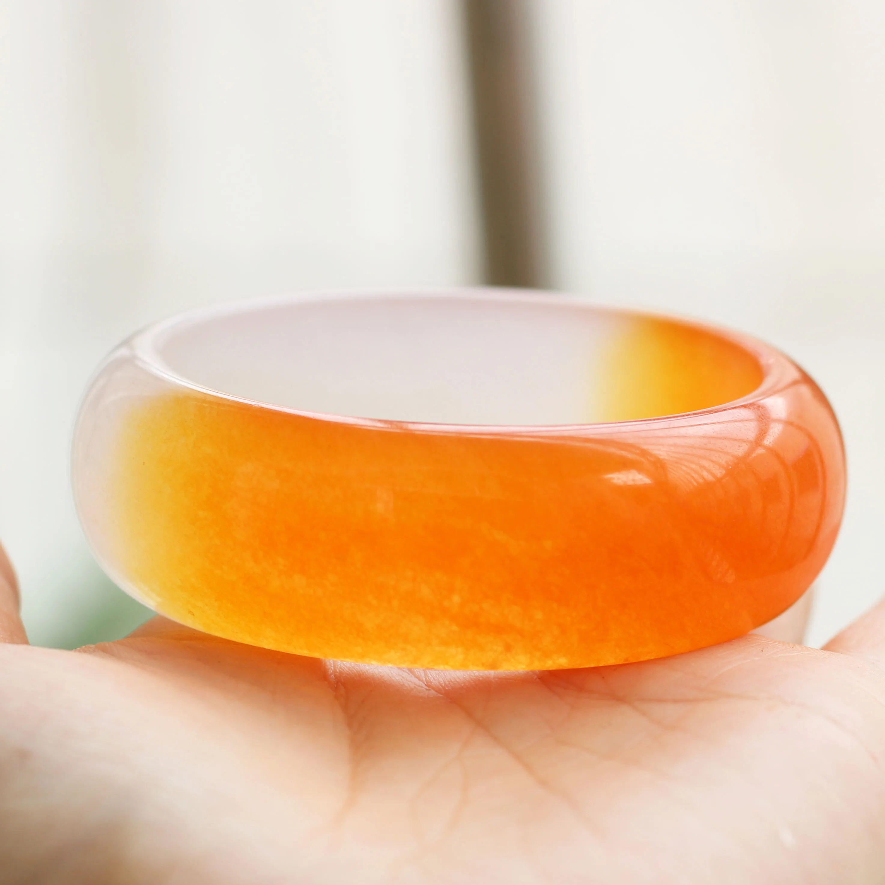 Jade bracelet Xinjiang Hotan jade wide Bracelet half yellow and half white widened version Bracelet
Jade bracelet Xinjiang Hotan jade wide Bracelet half yellow and half white widened version Bracelet