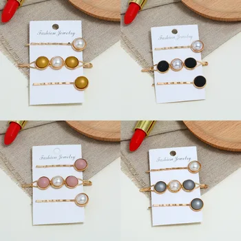 3PCS Korean Hairpins For Women Jewelry Vintage Gold Round Simulation Pearl Barrettes Clips Pins Set Girls Hair Accessories 2019
3PCS Korean Hairpins For Women Jewelry Vintage Gold Round Simulation Pearl Barrettes Clips Pins Set Girls Hair Accessories 2019