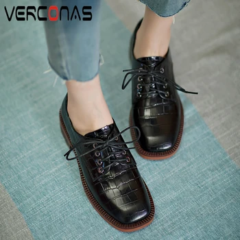 VERCONAS 2020 New Women Pumps Retro Casual Autumn Patent Leather Square Toe High Heels Office Lady Lace-Up Loafers Shoes Woman
VERCONAS 2020 New Women Pumps Retro Casual Autumn Patent Leather Square Toe High Heels Office Lady Lace-Up Loafers Shoes Woman