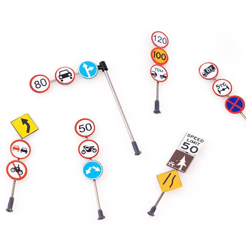 6pcs/set 1/87 Scale Model Mini Traffic Signs DIY Micro Landscape Decor Road Signs Building Sand Table Model Accessories
6pcs/set 1/87 Scale Model Mini Traffic Signs DIY Micro Landscape Decor Road Signs Building Sand Table Model Accessories
