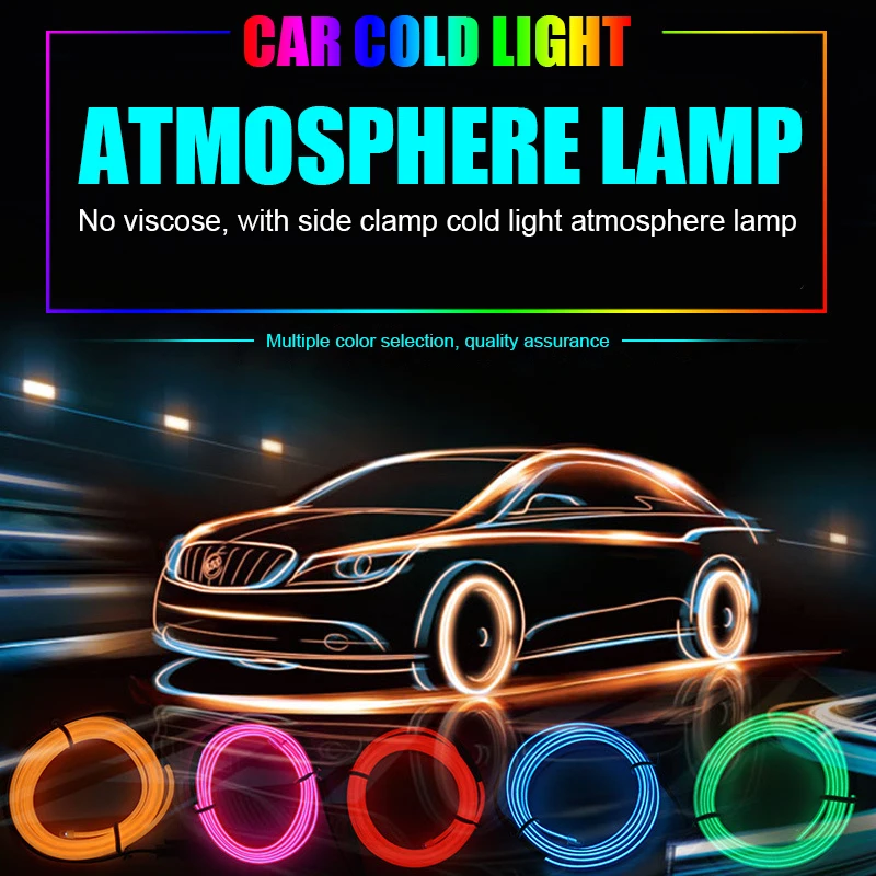 1M/2M/3M/5M Car Interior Lighting LED Strip Decoration Garland Wire Rope Tube Line flexible Neon Light with usb Cigarette Drive |