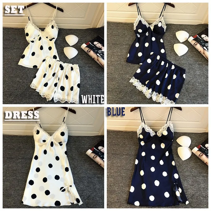 MJARTORIA 2020 New Fashion Soft Elegant Sexy Women's Satin Silk Sleepwear Nightdress Lingerie Polka Dot Summer Sleepwear
MJARTORIA 2020 New Fashion Soft Elegant Sexy Women's Satin Silk Sleepwear Nightdress Lingerie Polka Dot Summer Sleepwear