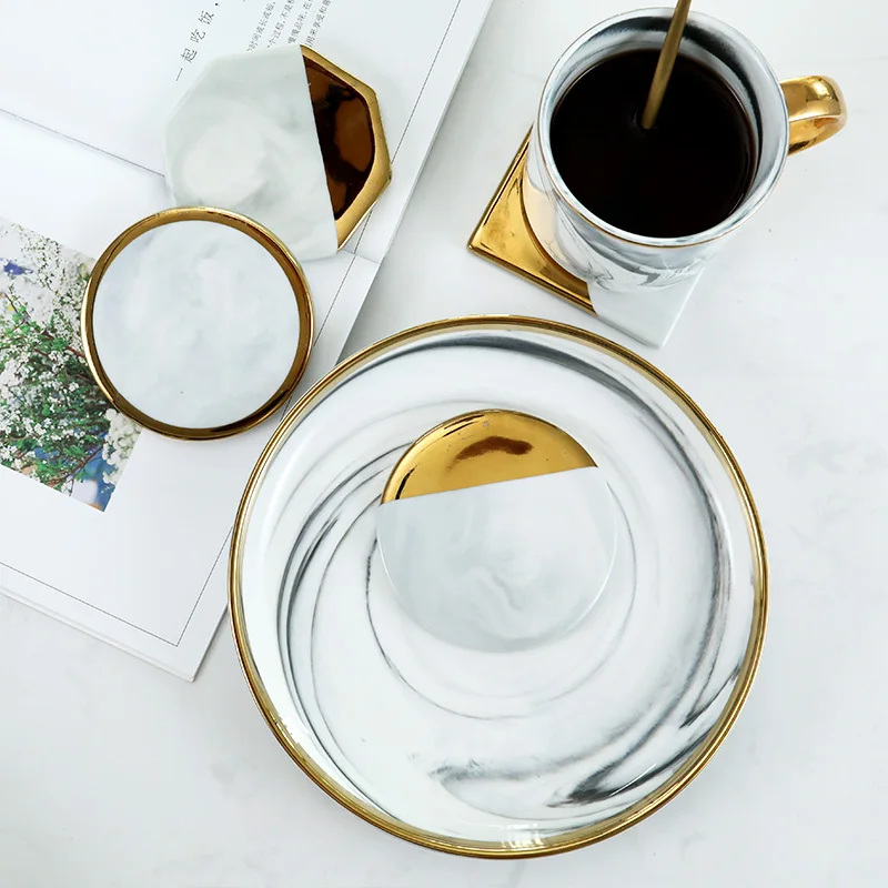 Nordic Style Marbled Coaster Insulation Pad Ceramic Coaster Mat Table Cushion Elegant Gold-plated Edge Tea Pad Shooting Props
Nordic Style Marbled Coaster Insulation Pad Ceramic Coaster Mat Table Cushion Elegant Gold-plated Edge Tea Pad Shooting Props