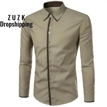 Drop Shipping Fashion Male Shirt Long-Sleeves Tops Three Buckle Design Simple Color Mens Dress Shirts Slim Men Shirt
Drop Shipping Fashion Male Shirt Long-Sleeves Tops Three Buckle Design Simple Color Mens Dress Shirts Slim Men Shirt