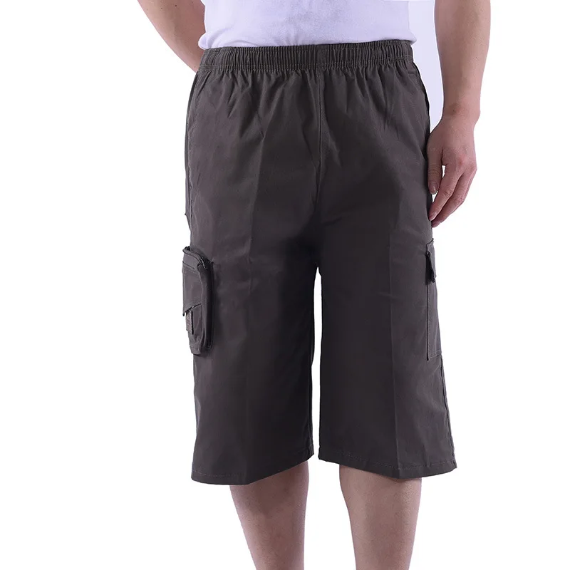 

Summer Men Middle-aged Plus-sized Capri Pants Cotton Shorts Shorts Casual Pants Men'S Wear Workwear Pants