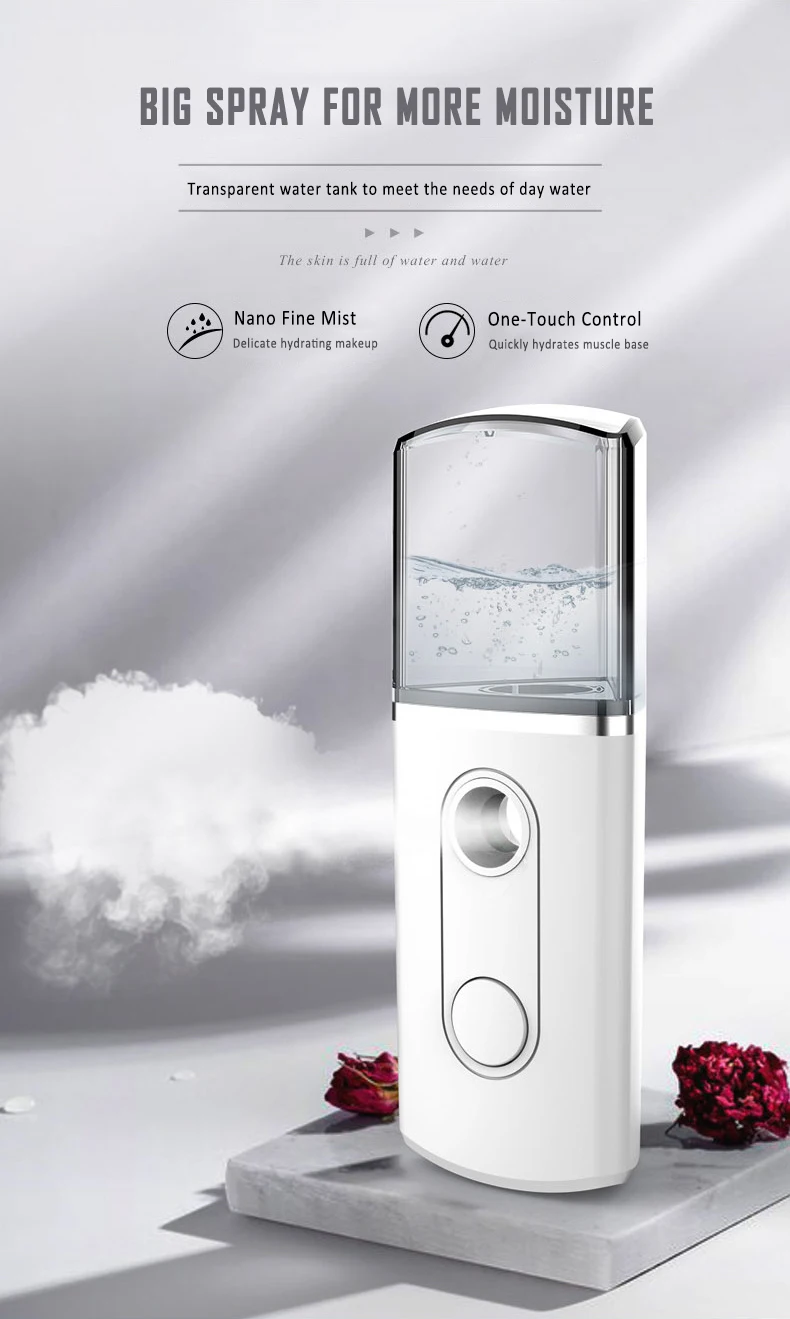 20ml Facial Sprayer Nano Mist Spray Portable Face Mister Moisturizing Face Humidifier Facial Spray Moisturizer Facial Steamer