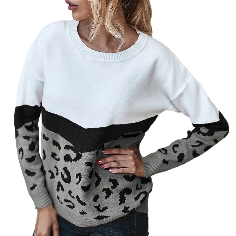 Autumn Winter Women Leopard Print Sweater Colorblock Patchwork Loose Female Pullover Contrast O-Neck Casual Sweaters New Hot
Autumn Winter Women Leopard Print Sweater Colorblock Patchwork Loose Female Pullover Contrast O-Neck Casual Sweaters New Hot