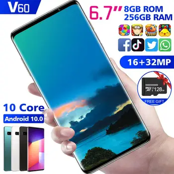 V60 5G Smartphone Snapdragon Android 10.0 6.7" 16MP Front Camera 8GB RAM 256GB ROM 4800mAh MTK6889 Deca Core CPU Mobile Phone
V60 5G Smartphone Snapdragon Android 10.0 6.7" 16MP Front Camera 8GB RAM 256GB ROM 4800mAh MTK6889 Deca Core CPU Mobile Phone