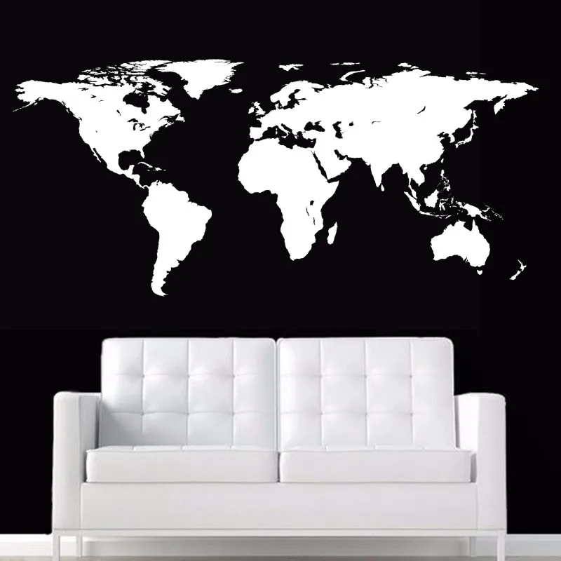 Dctal World Map Sticker Decal Posters Coffee Shop Vinyl Wall Car Decals Pegatina Decal Decor Mural Map Sticker