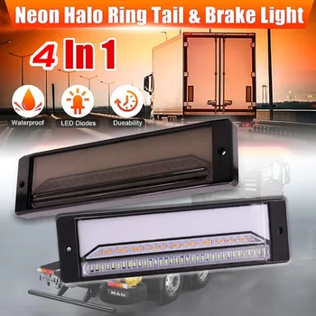 2x Waterproof LED Trailer Truck Brake Light 4 in1 Neon Halo Ring Tail Brake Stop Turn Light Sequential Flowing Signal Light Lamp 
2x Waterproof LED Trailer Truck Brake Light 4 in1 Neon Halo Ring Tail Brake Stop Turn Light Sequential Flowing Signal Light Lamp