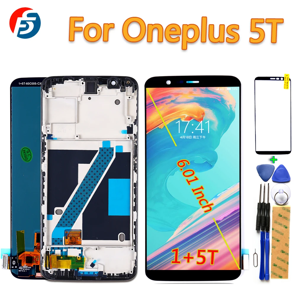 100% Tested AMOLED 6.01 inch Touch Screen For Oneplus 5T A5010 LCD Display Digitizer Assembly Frame With Free Glass film Tools
100% Tested AMOLED 6.01 inch Touch Screen For Oneplus 5T A5010 LCD Display Digitizer Assembly Frame With Free Glass film Tools