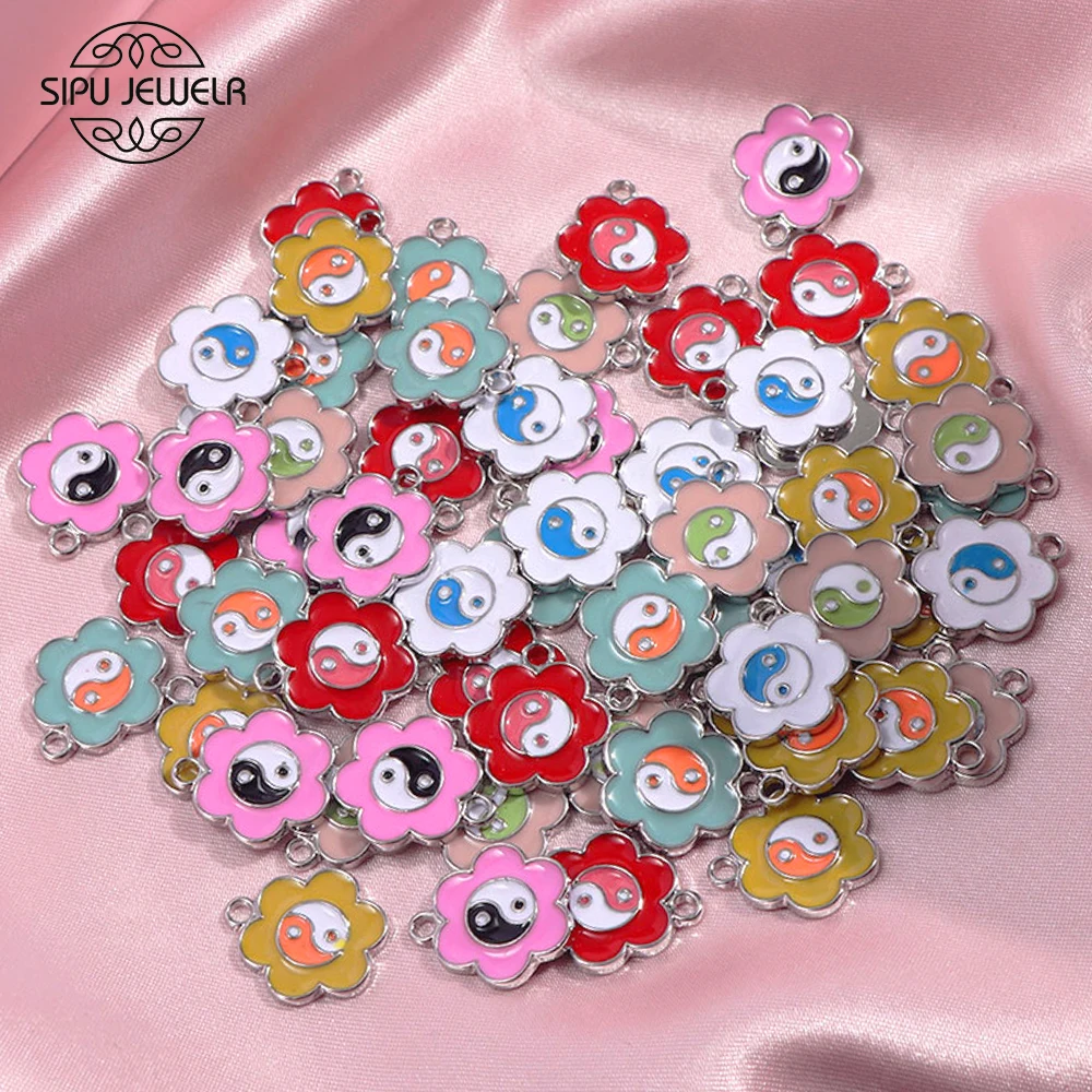 10Pcs Zinc Alloy Enamel Bagua Tai Chi Charms 17*15mm Metal Yin Yang Tai Chi Flowers Jewelry Charm For DIY Necklace Earrings Bulk
10Pcs Zinc Alloy Enamel Bagua Tai Chi Charms 17*15mm Metal Yin Yang Tai Chi Flowers Jewelry Charm For DIY Necklace Earrings Bulk