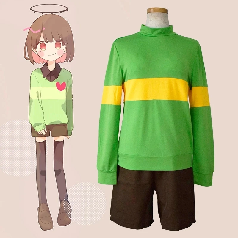 Костюм для косплея персонажа мультфильма Undertale Frisk Chara свитшоты с длинным рукавом