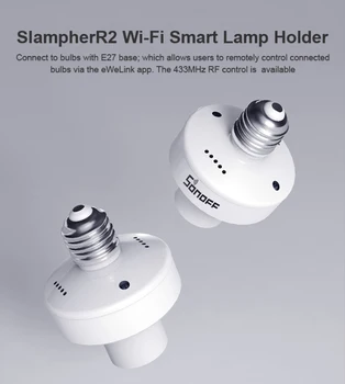 SONOFF SlampherR2 WiFi Smart Lamp Holder E27 Screw Base Support RM433 Remote Controller Work With Alexa Google Home/eWeLink App
SONOFF SlampherR2 WiFi Smart Lamp Holder E27 Screw Base Support RM433 Remote Controller Work With Alexa Google Home/eWeLink App